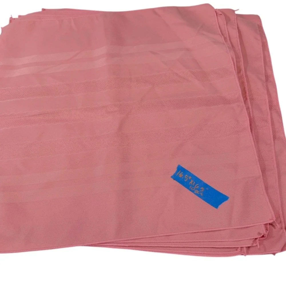Pink Cloth Napkins 10 Piece Set Striped Woven Textured Dining Coquette Decor